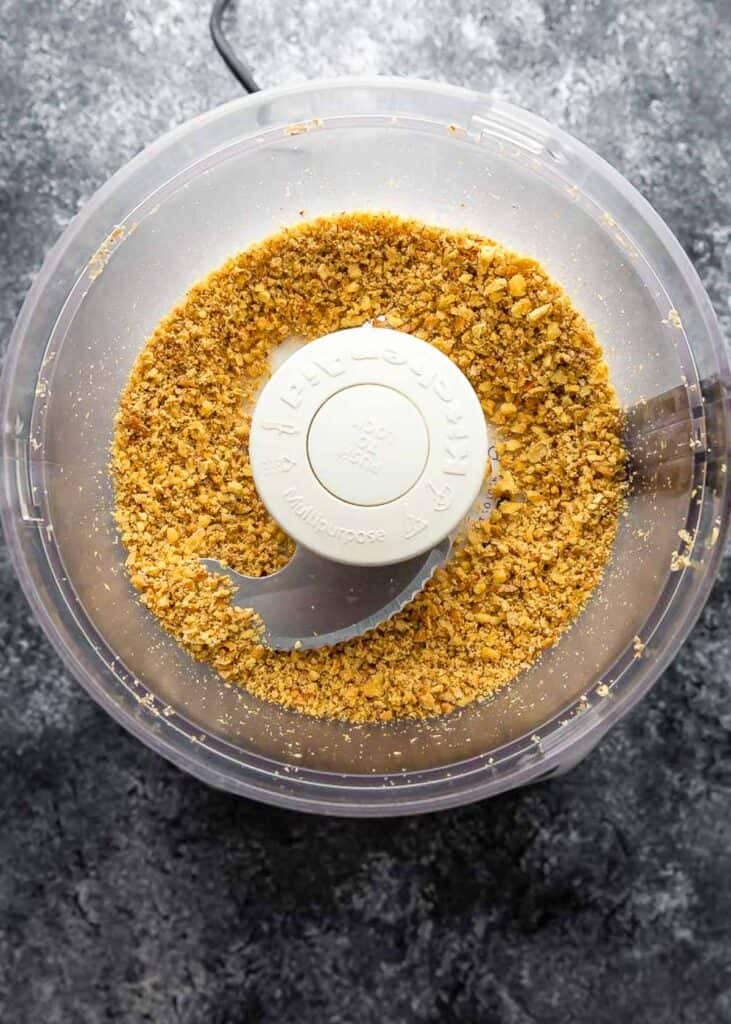 blended nuts in a food processor 