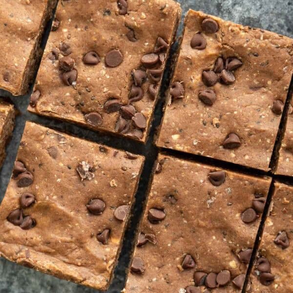 overhead shot of homemade protein bars