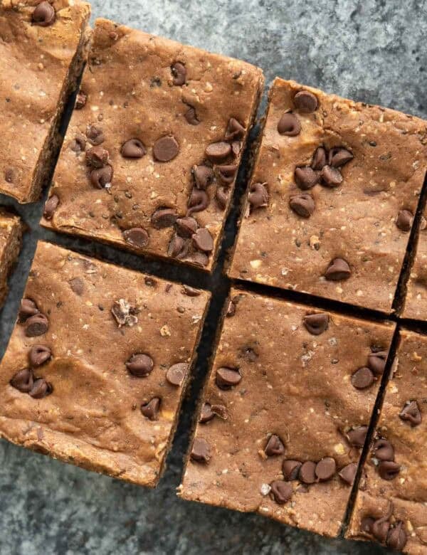 overhead shot of homemade protein bars