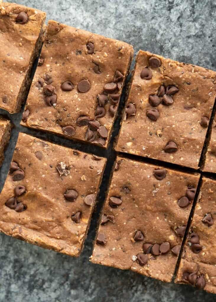 overhead shot of homemade protein bars