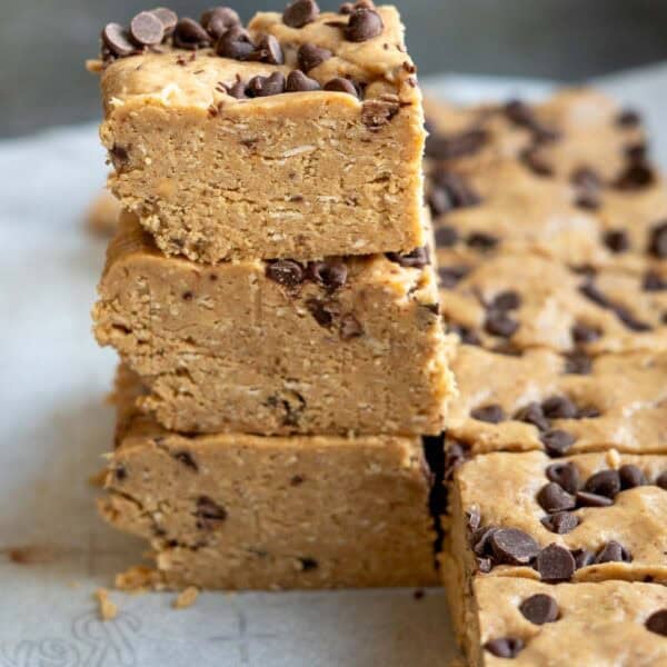 sliced and stacked homemade protein bars