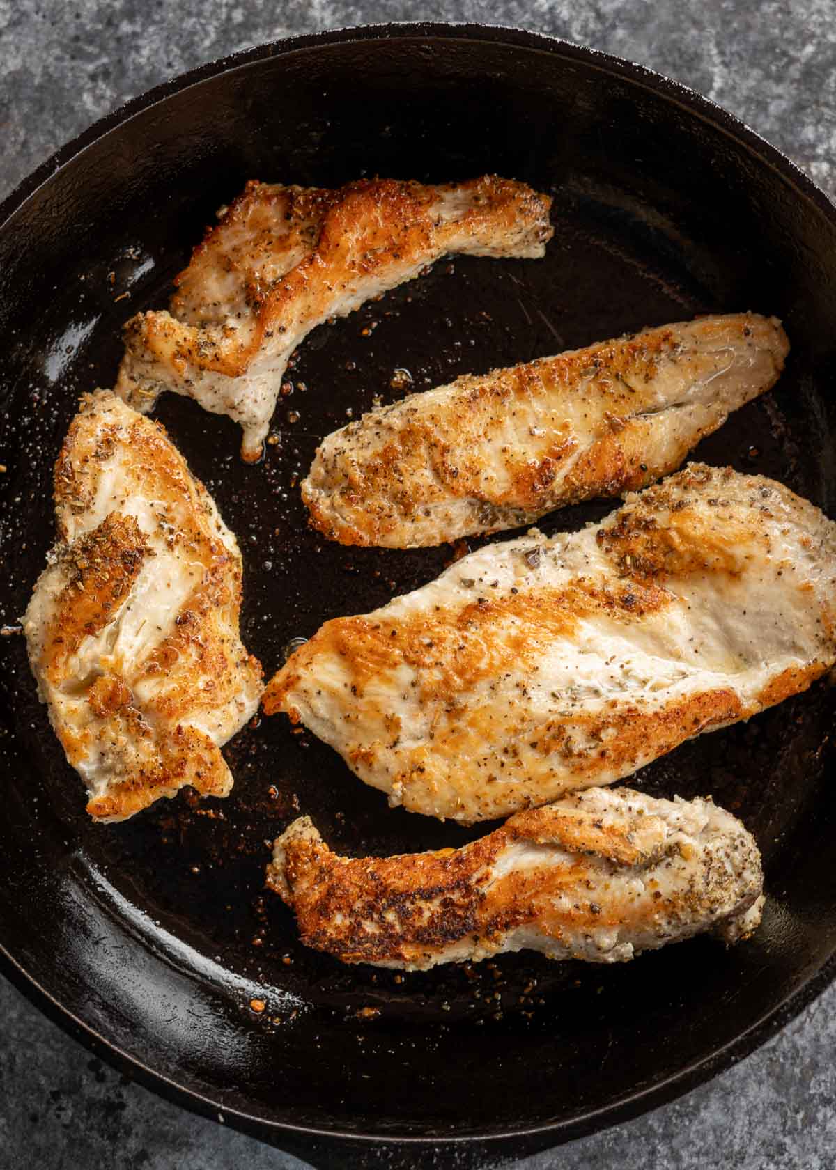pan seared chicken breasts in cast iron