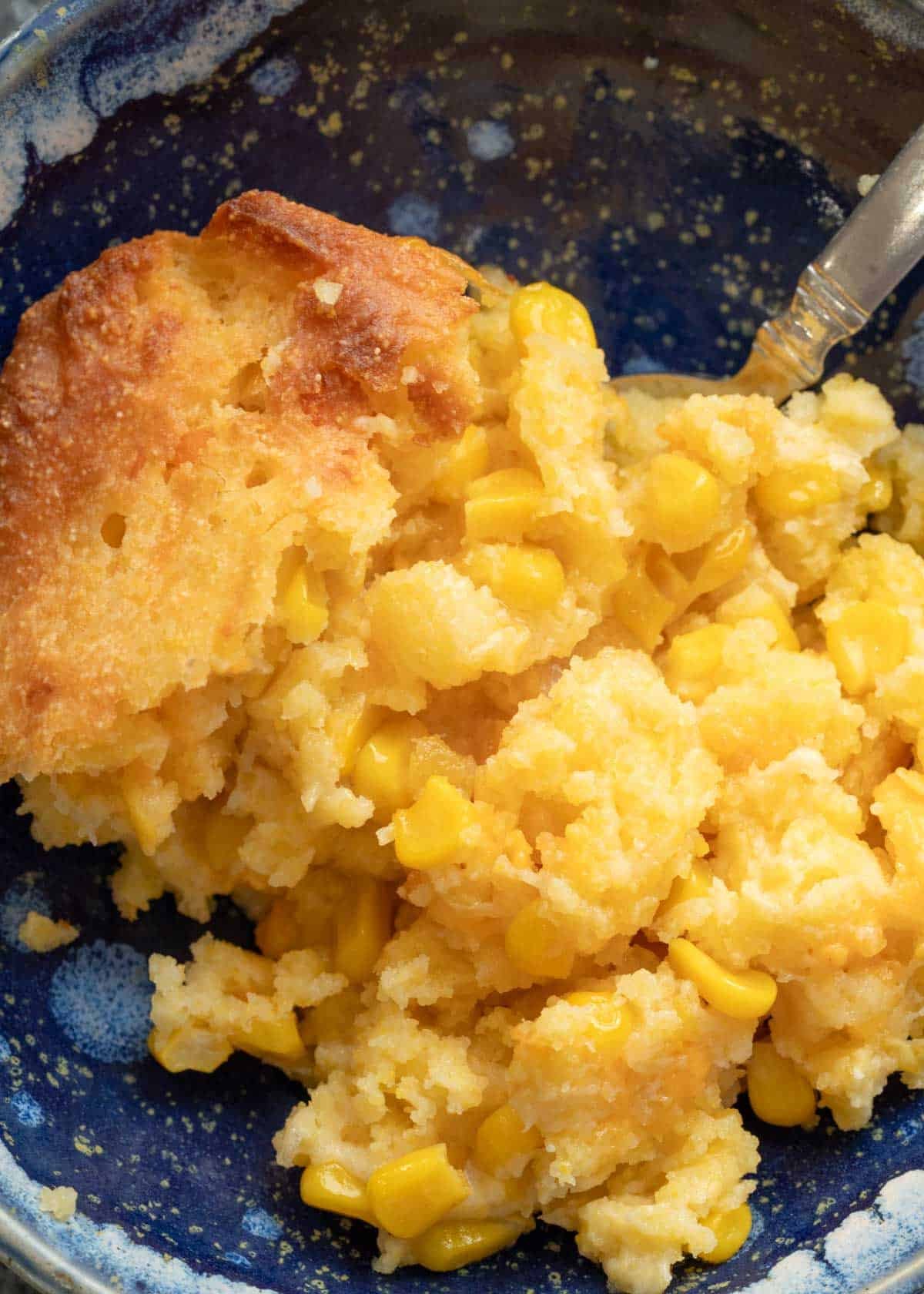 closeup of corn casserole