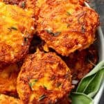 overhead shot of veggie fritters