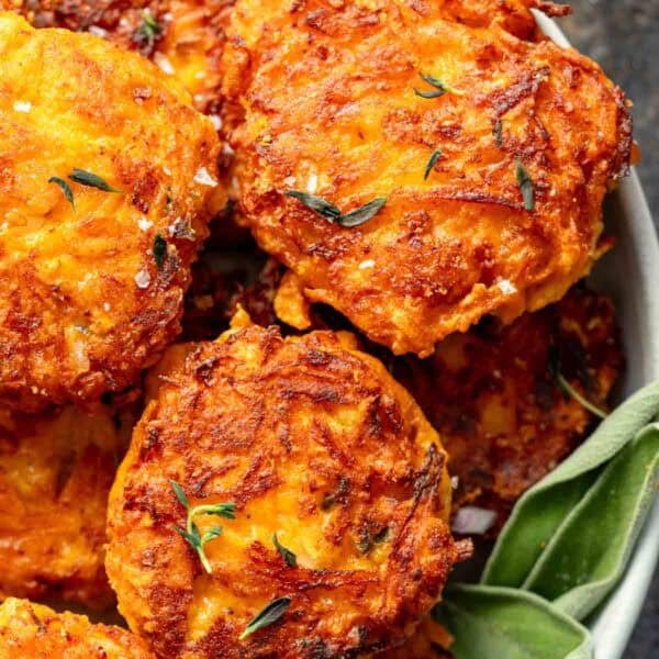 overhead shot of veggie fritters