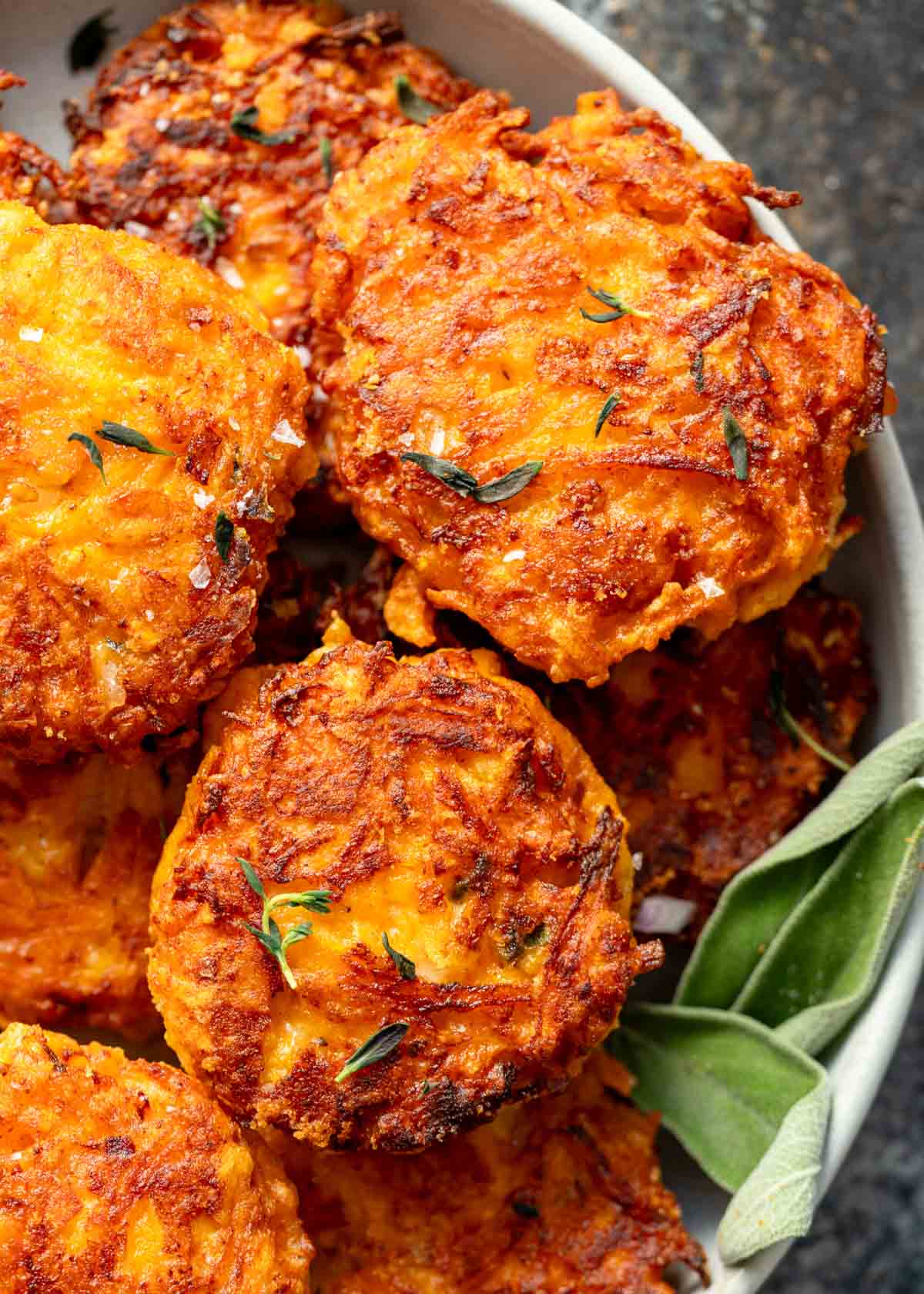 overhead shot of veggie fritters