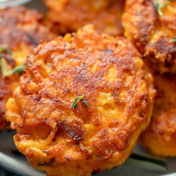 closeup of butternut squash fritters