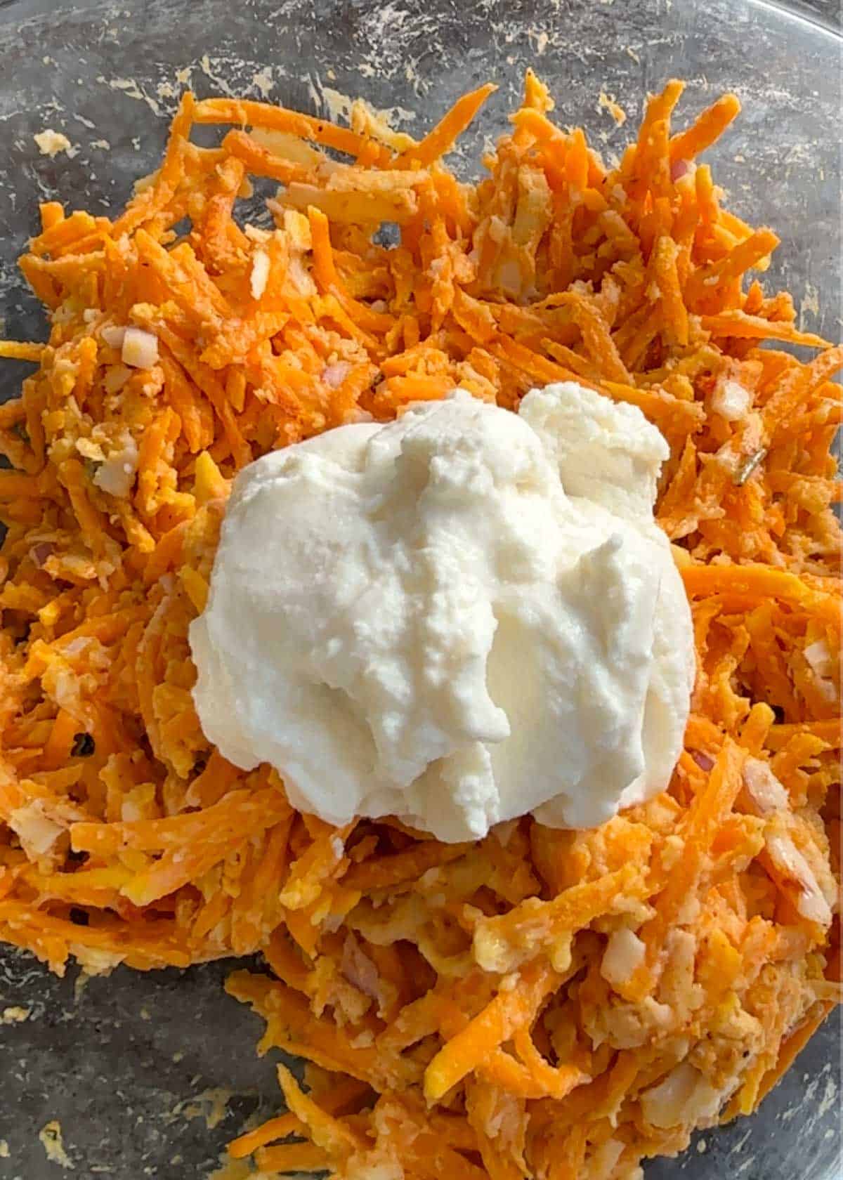 ingredients including ricotta cheese for butternut squash fritters