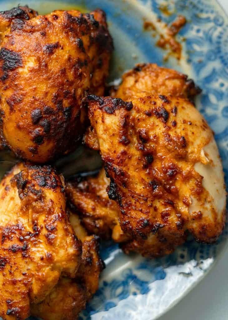 chipotle chicken thighs on a plate