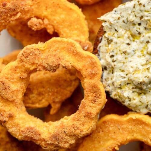 close up of squash rings