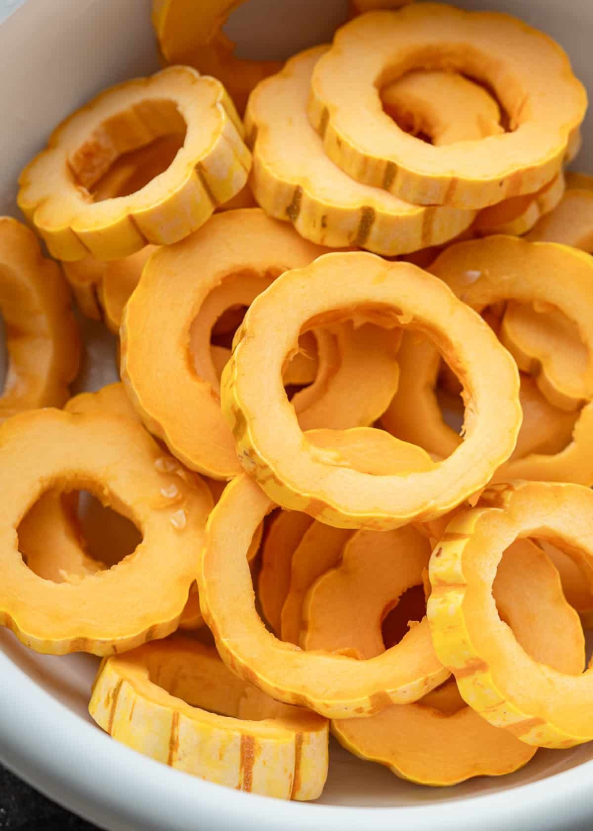 delicata squash rings cut