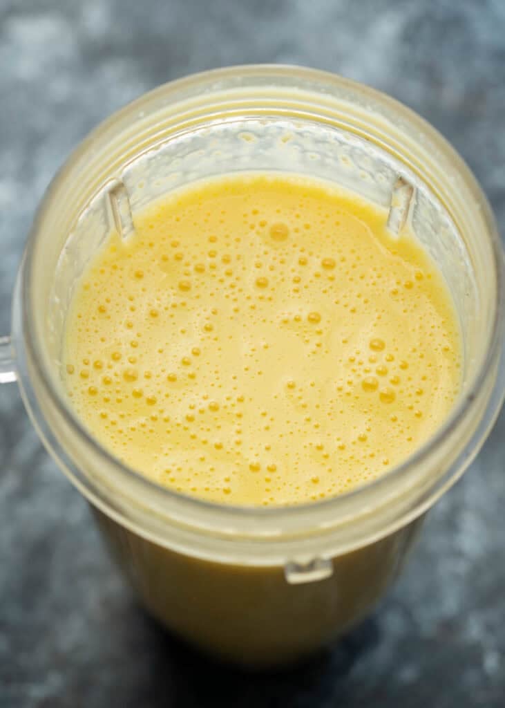 egg mixture blended in a blender