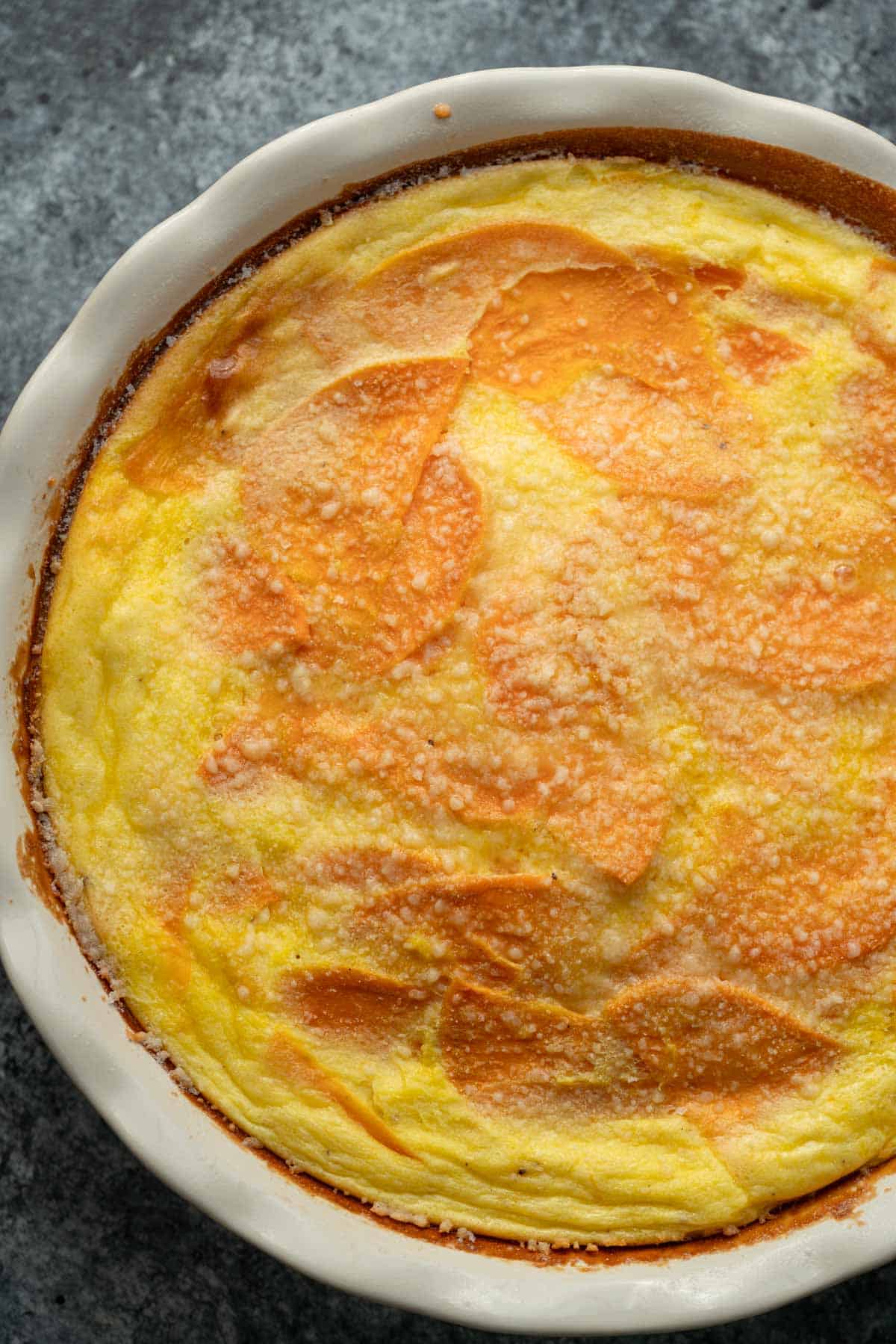egg mixture baked with sweet potatoes