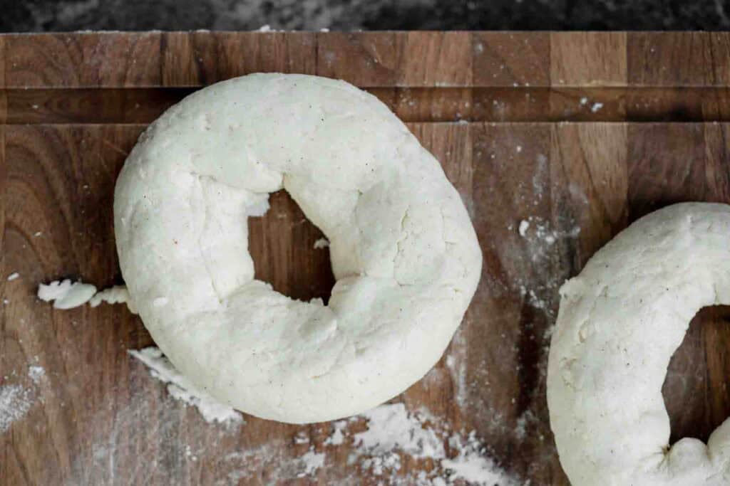 high protein cottage cheese bagels formed