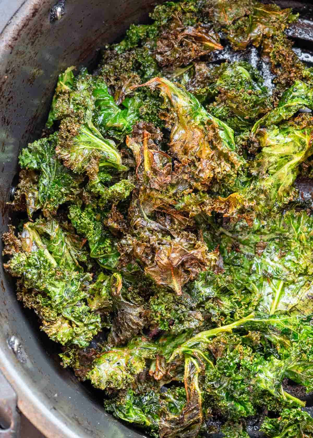 cooked kale in air fryer