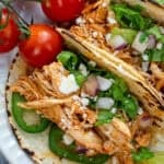 juicy chicken tinga tacos served right from the slow cooker