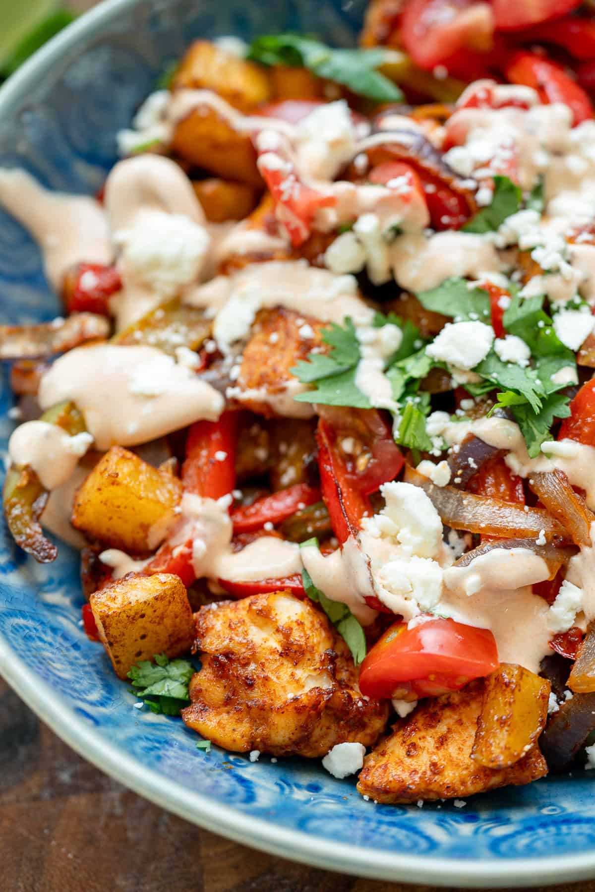 a close up shot of fiesta potatoes