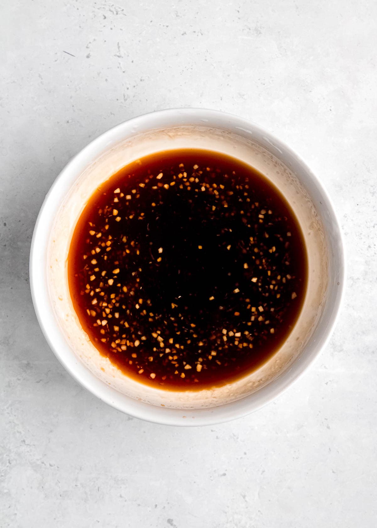 homemade teriyaki sauce in a white bowl