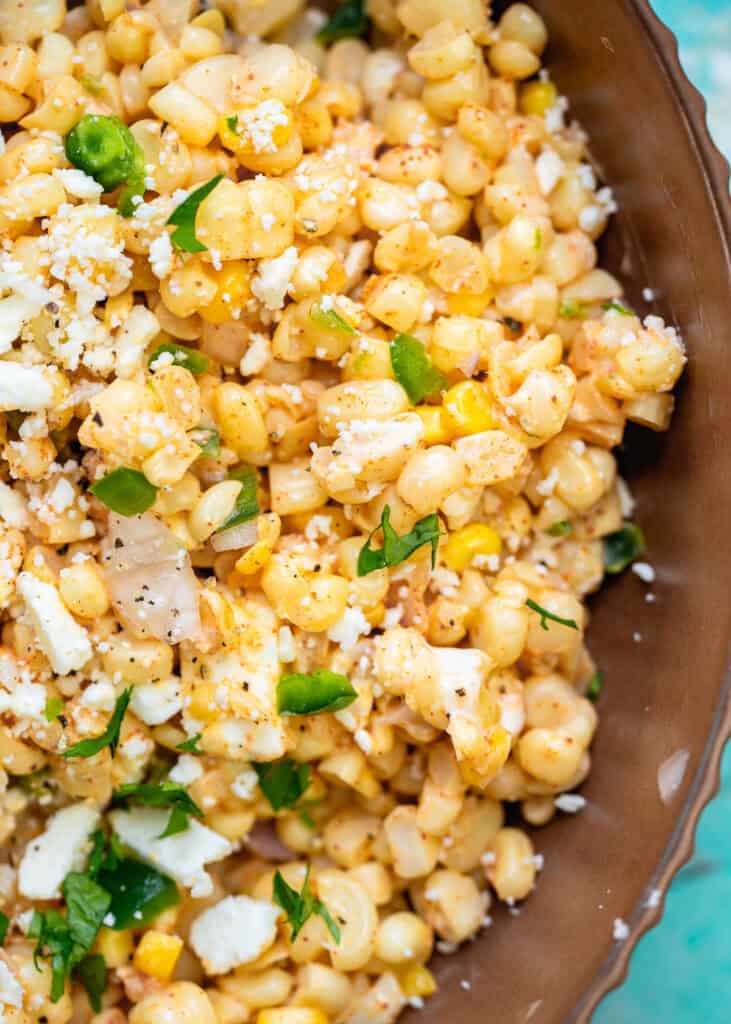 an overhead shot of mexican street corn
