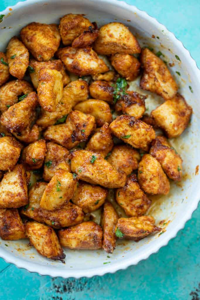 an overhead shot of cilantro lime chicken