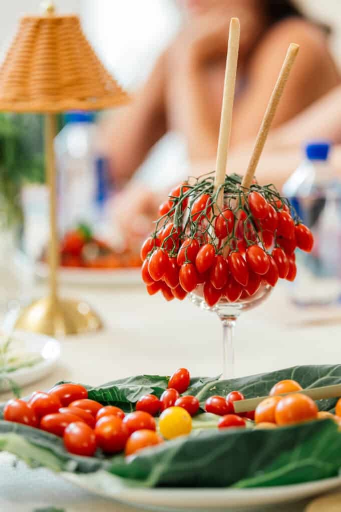 tomatoes on a decorative plate