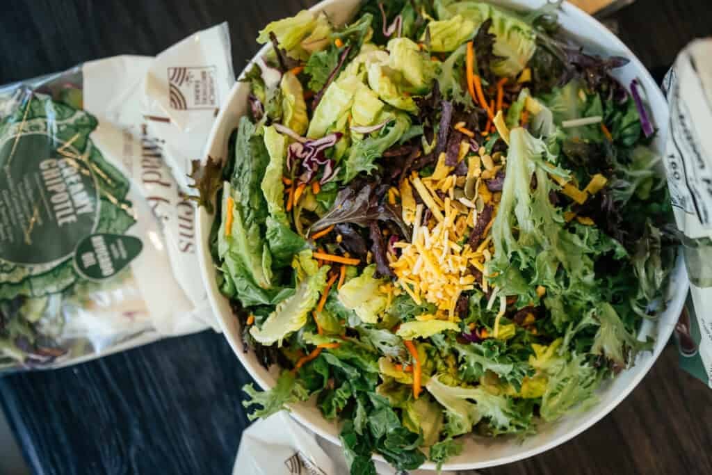a plated little gem salad